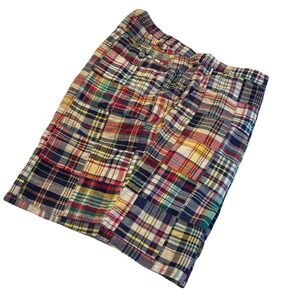 VINTAGE Polo Ralph Lauren Shorts Madras Plaid Patchwork Cotton Chinos Men's 36